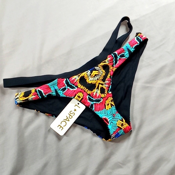 L Space Bikini Bottom Women LARGE Cruisewear Resort New Beach Multicolor Teens - Picture 2 of 6